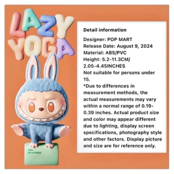 Pop Mart The Monsters Lazy Yoga Series - Blind Box - Figurine - Picture 3 of 16